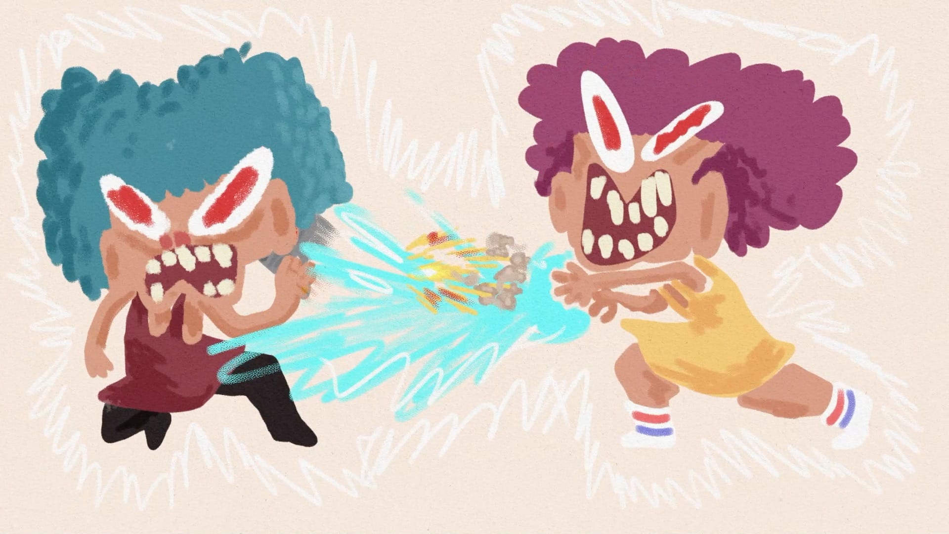 2025 / ES / 4’00’’ Choche Hurtado Two twin sisters hate each other, because they remind each other of themselves – and where they come from.